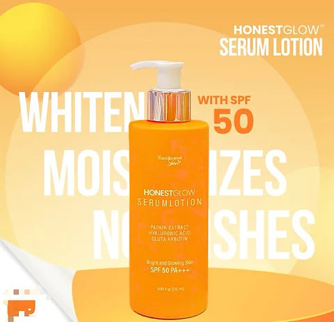 Honest Glow Serum Lotion - Papaya Extract + Hyaluronic Acid + Gluta Arbutin 250 ml