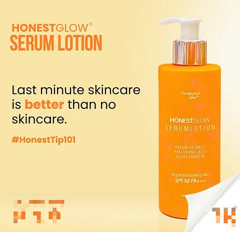Honest Glow Serum Lotion - Papaya Extract + Hyaluronic Acid + Gluta Arbutin 250 ml