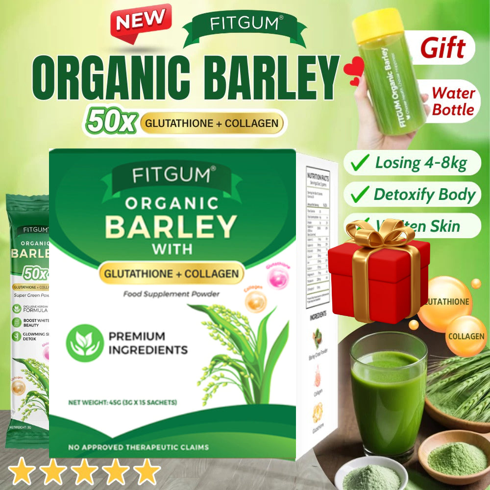 Fitgum Organic Barley Super Green Powder - 3g × 15 Packs