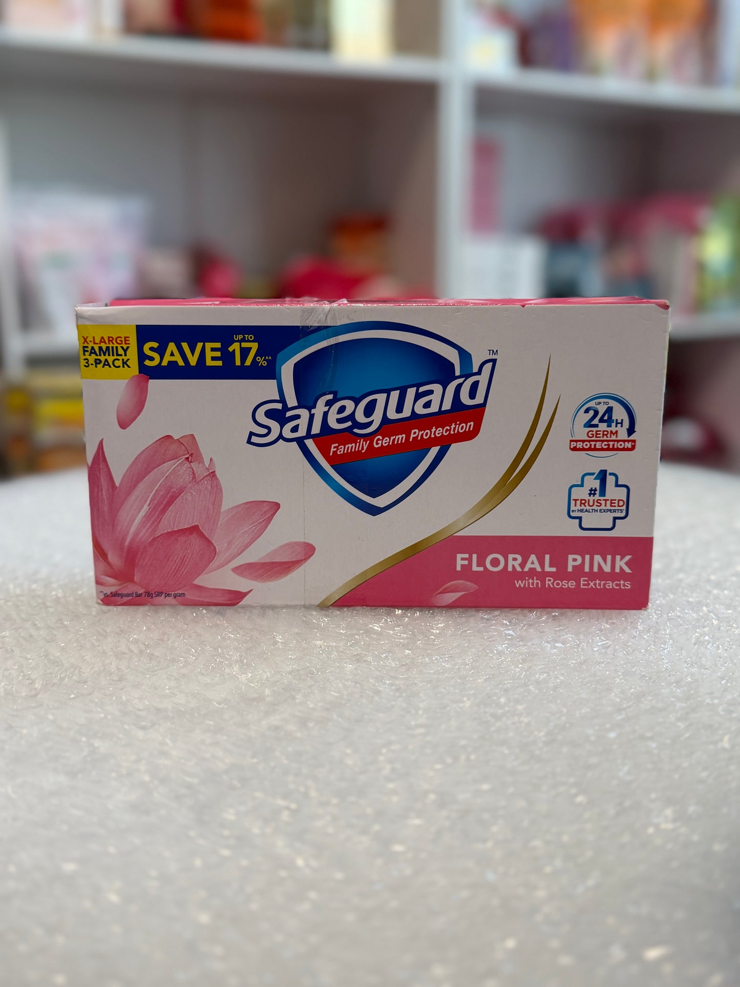 SAFEGUARD Floral Pink with Aloe Bar Soap 160g X 3 Value Pack - FAMILY - Extra Large Trio Pack