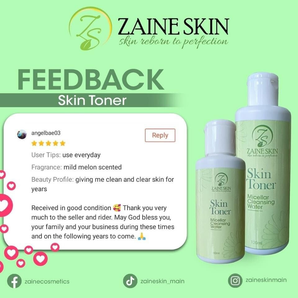 ZAINE SKIN TONER. MICELLAR CLEANSING WATER 120ML