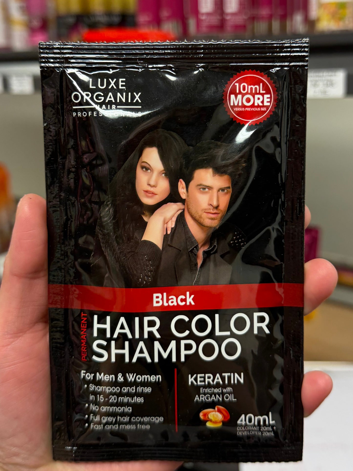 Luxe Organix Color Shampoo Black 40ml (Bigger Version)
