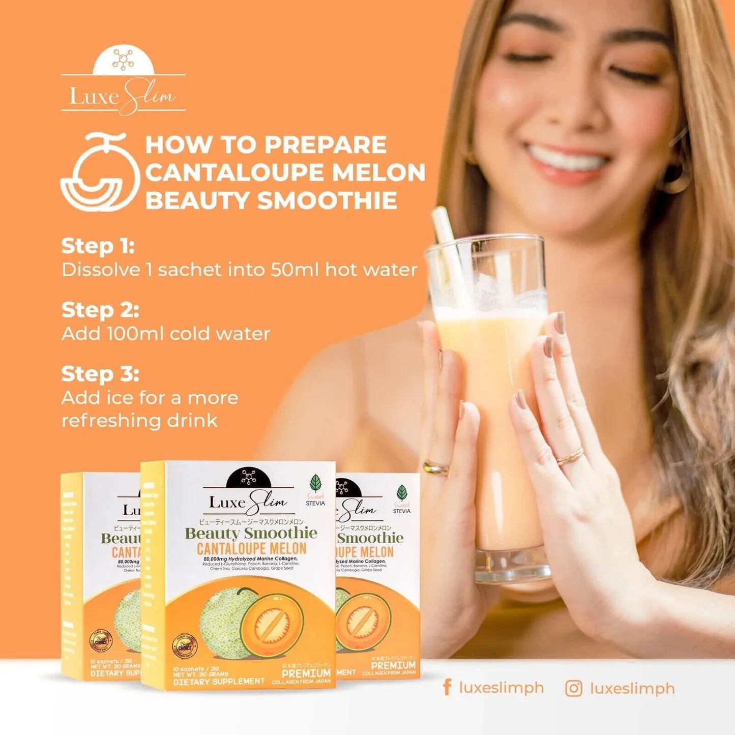 Luxe Slim Cantaloupe Melon Box - 8 Sachets Pouch