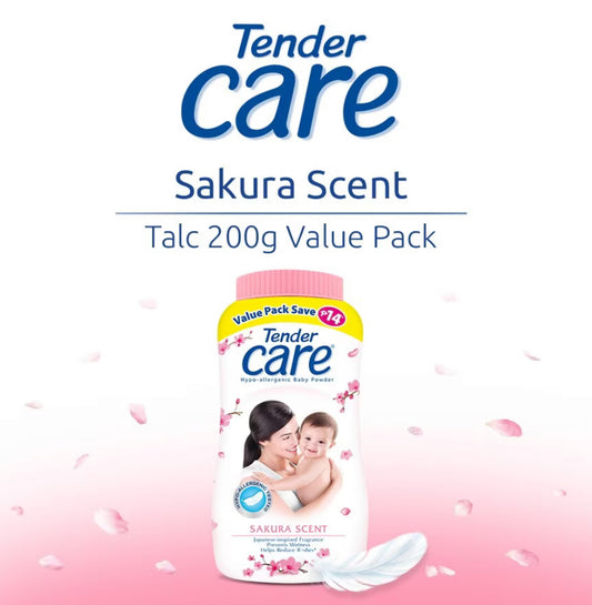 TENDER CARE Sakura Scent Hypo-Allergenic Baby Talc 200g