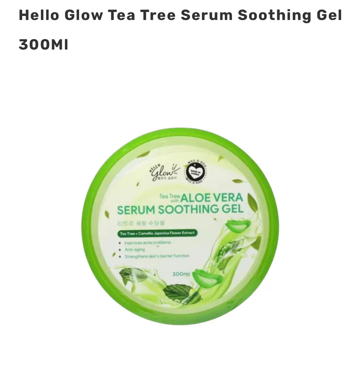 Hello Glow Tea Tree Aloevera Serum Soothing Gel 300Ml