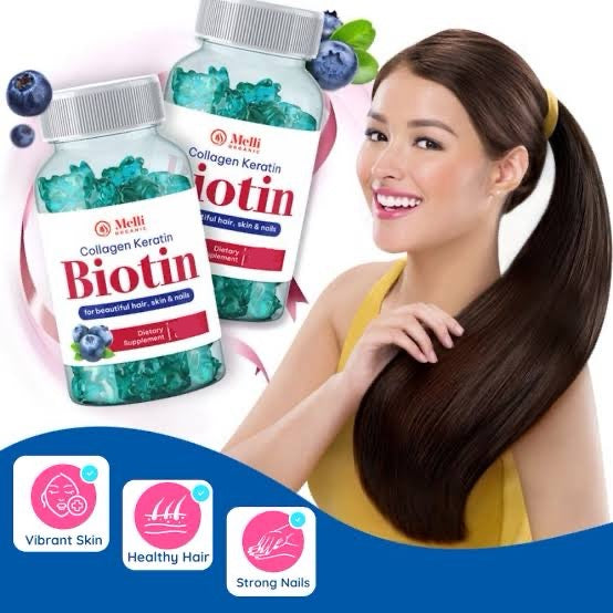Melli Organic Collagen Keratin Biotin for beautiful hair, skin & nails - 30 gummies