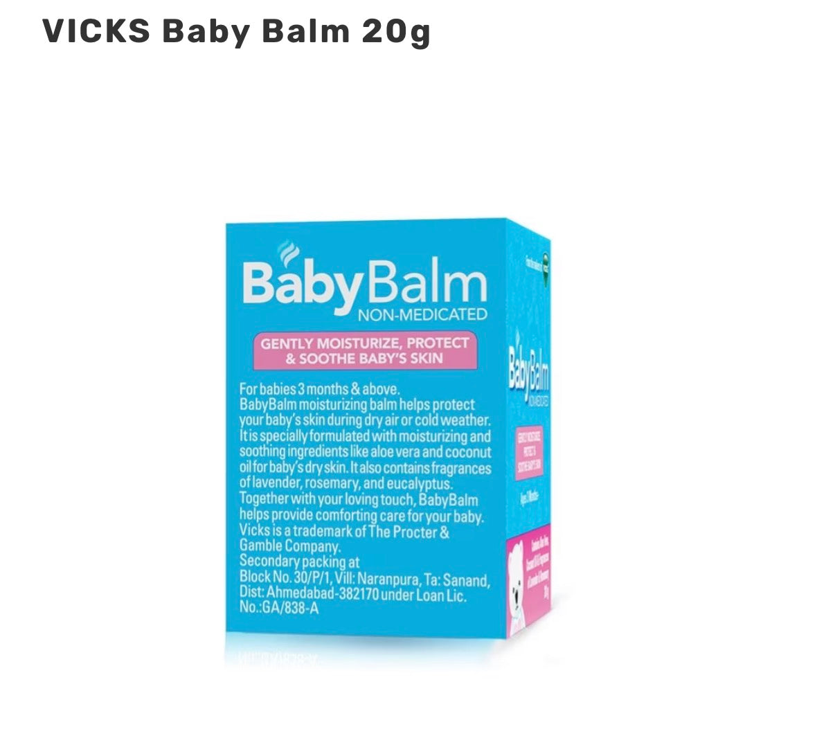 VICKS Baby Balm NON MEDICATED 20g