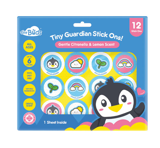 Tiny Buds Tiny Guardian Stick Ons Gentle Citronella and Lemon Scent -12 Stick Ons