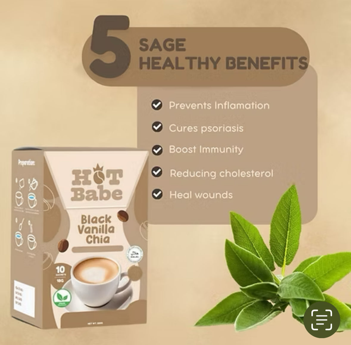 Kiray’s Hot Babe Black Vanilla Chia - 10 sachets