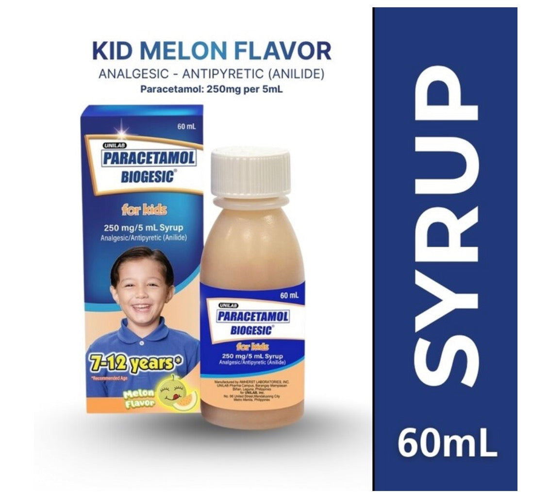 BIOGESIC Melon 250mg Syrup 1 Bottle 60ml | 7-12 years old