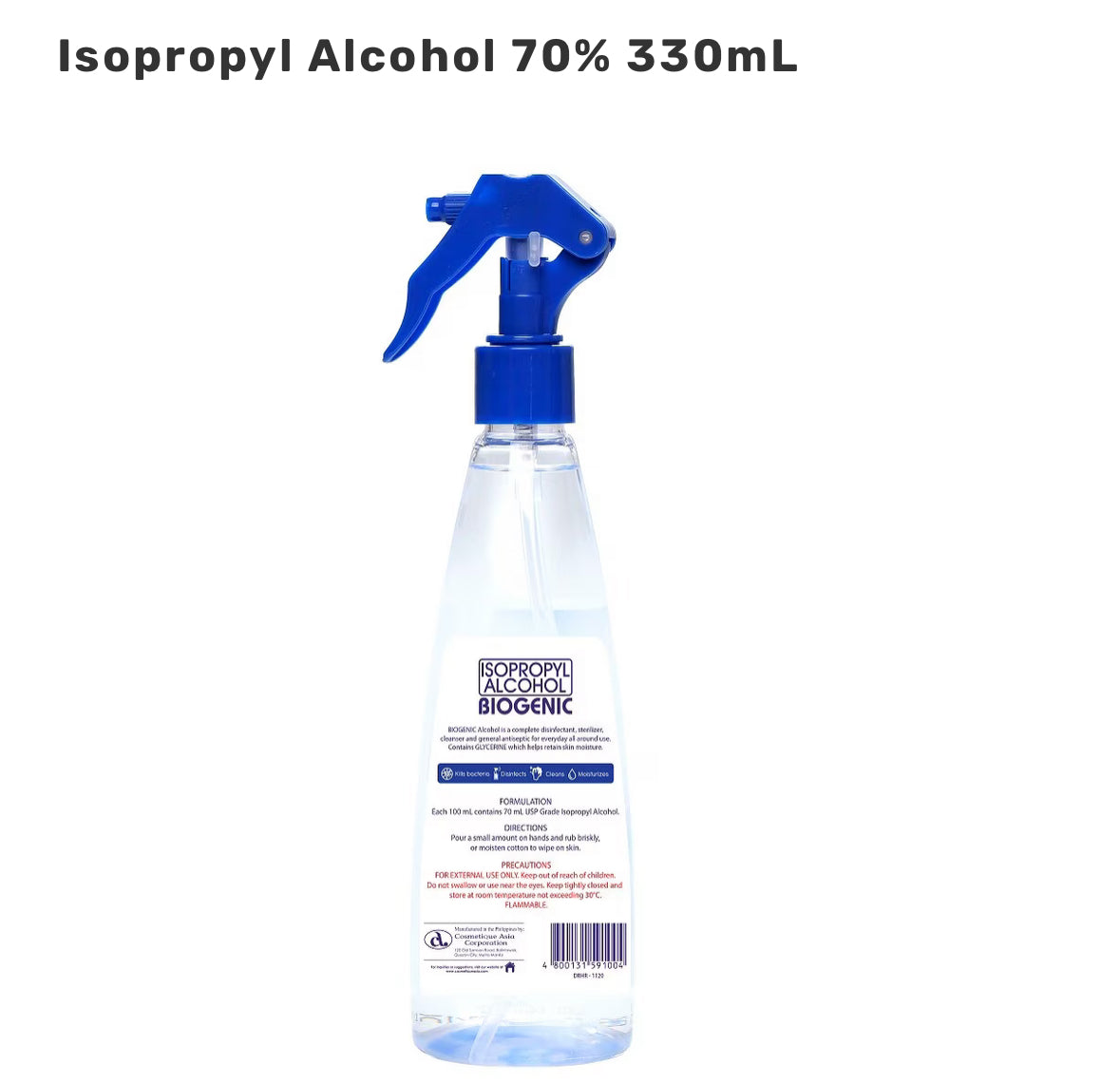 BIOGENIC Isopropyl Alcohol 70% 330mL