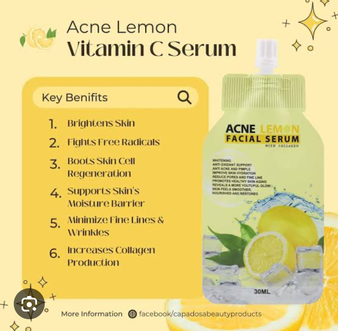 CAPADOSA ACNE LEMON SERUM 30ml