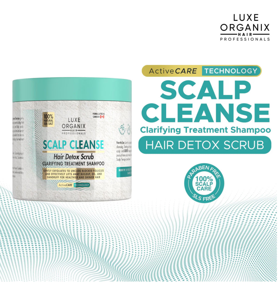 LUXE ORGANIX Scalp Cleanse Hair Detox Scrub Clarifying Treatment Shampoo 220g
