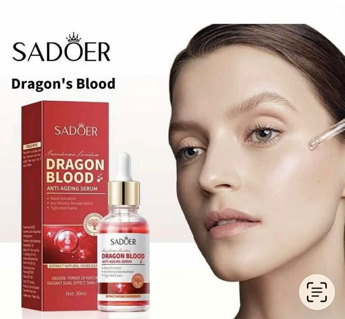 SADOER Dragons Blood Dryness Moisturizing Facial Serum Skin Firming Lifting Fine Lines Smooth Essence Serum 30ml
