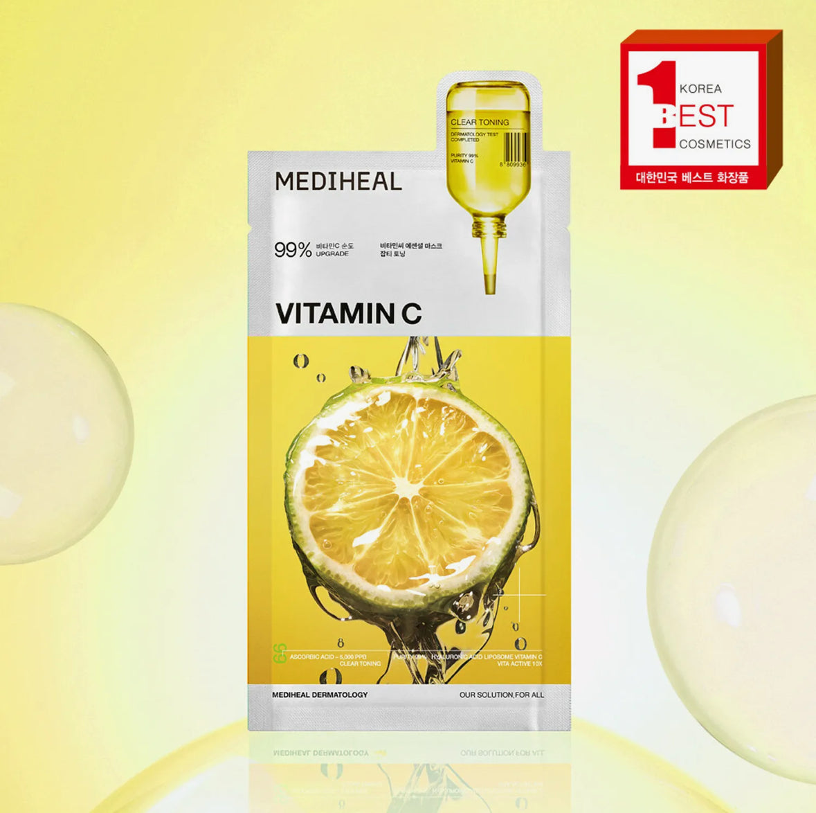 MEDIHEAL 99% Upgrade Vitamin C Essential Mask Sheet For Clear Toning - SOLD PER PIECE