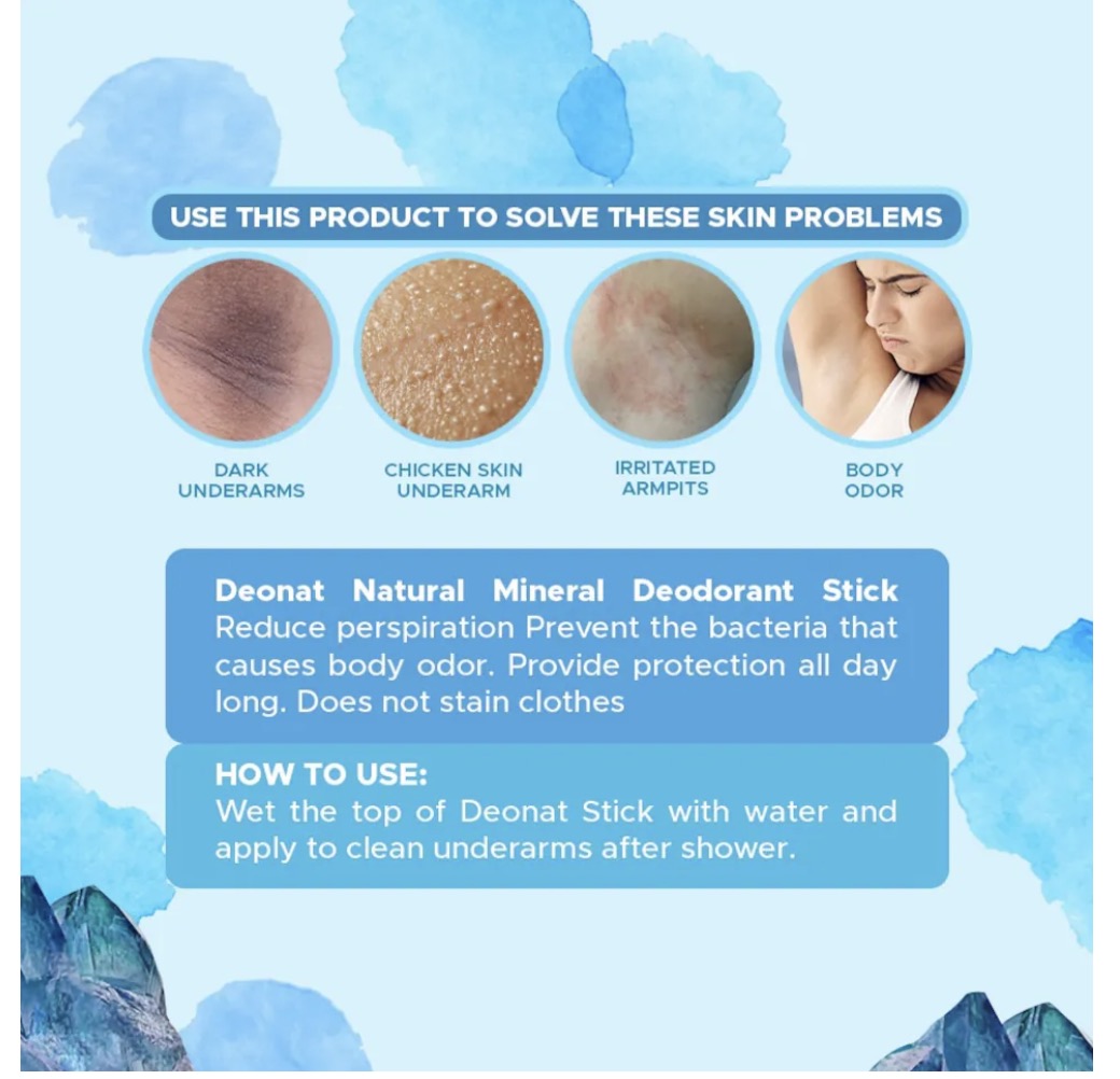 DEONAT Natural Mineral Deodorant Stick Tawas 80g