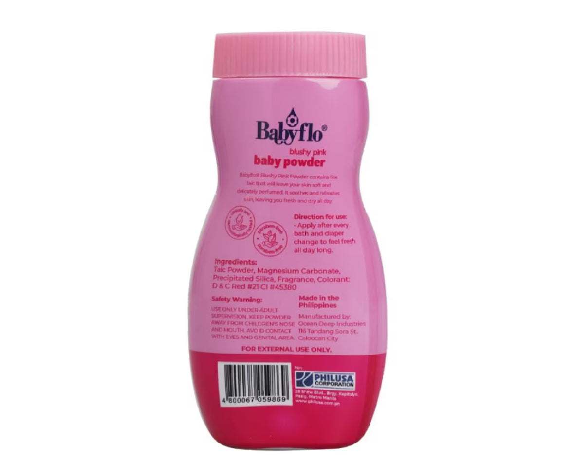 Babyflo Powder Blushy Pink 100g - Baby Powder