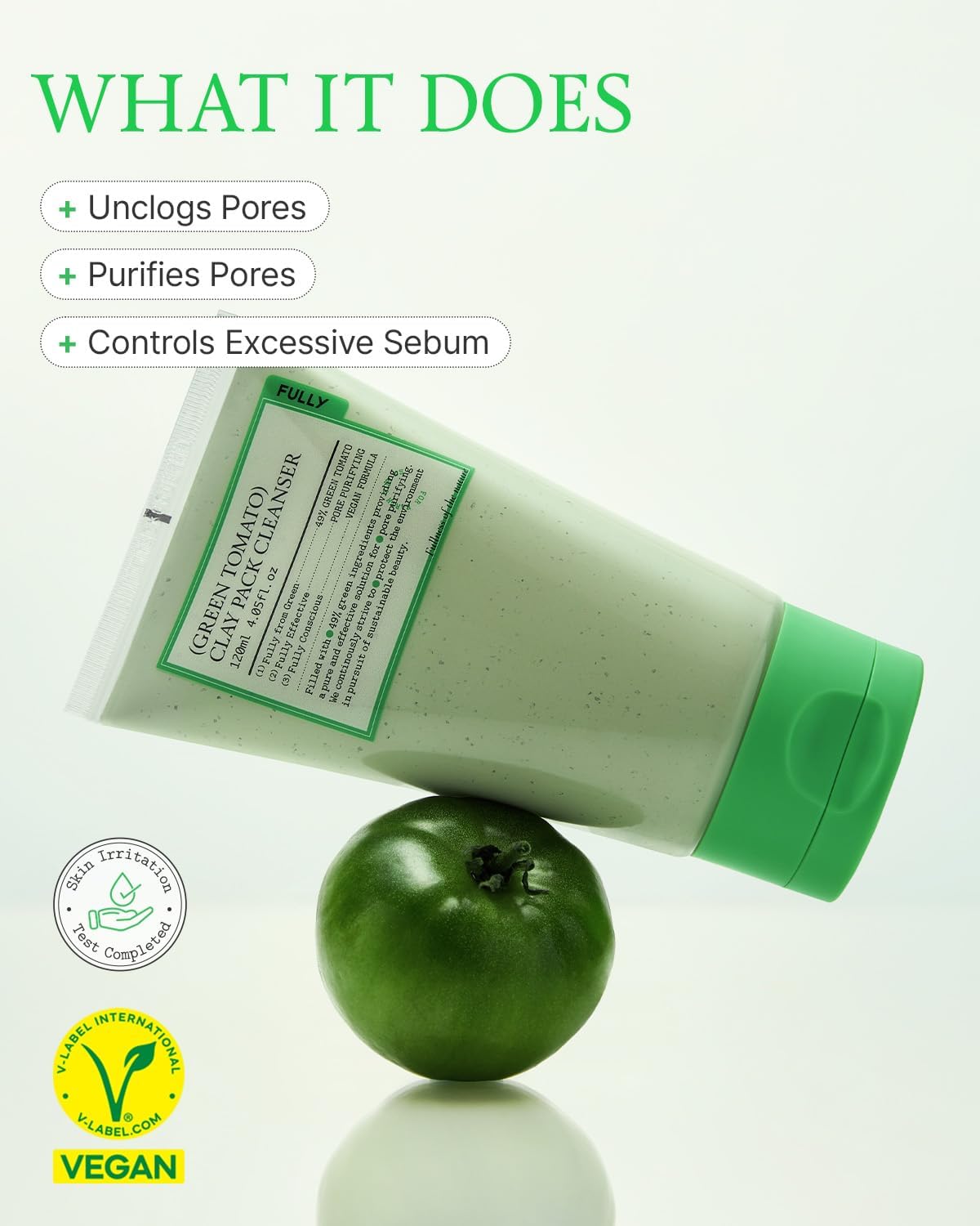 FULLY GREEN TOMATO VEGAN CLAY PACK CLEANSER