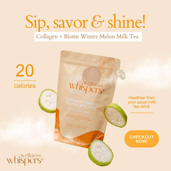 Wellness Whispers Collagen + Biotin Winter Melon Milk Tea 10s