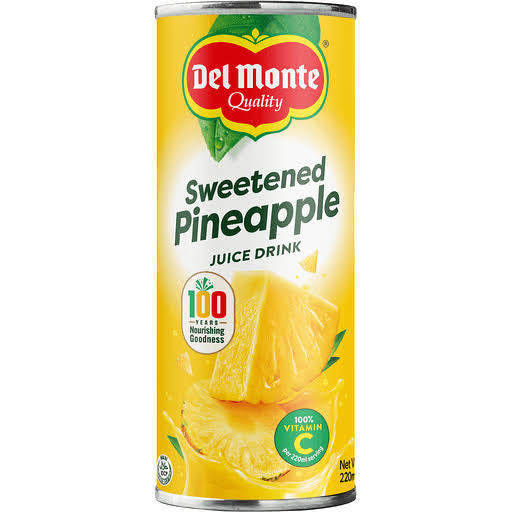 DEL MONTE SWEETENED PINEAPPLE JUICE 220ML