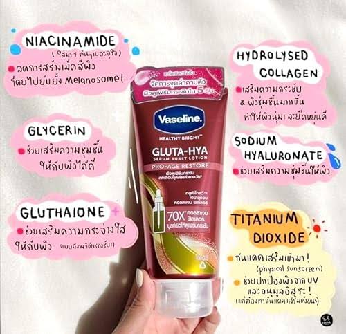Vaseline Healthy Bright Gluta-Hya Serum Burst Lotion Pro-Age Restore 300ml - SALE ‼️ SEPTEMBER 5, 2025 EXPIRY