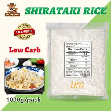Mr Squirrel Shirataki Rice 1kg Low Carb Konjac Keto Diet Healthy 100g - Rice Alternative