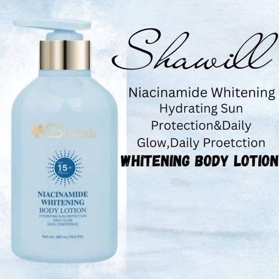 Shawill Sunscreen Body Lotion With Niacinamide Whitening Hydrating Sun Protection Daily Confidence SPF 15+ PA +++ 300ml