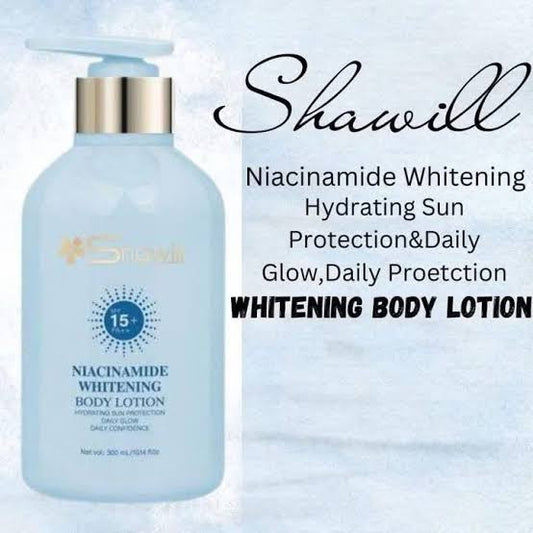 Shawill Sunscreen Body Lotion With Niacinamide Whitening Hydrating Sun Protection Daily Confidence SPF 15+ PA +++ 300ml