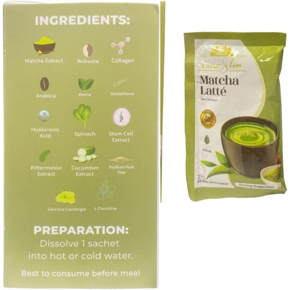 Luxe Slim Matcha Detoxy Coffee Latte Pouch - 8 Sachets