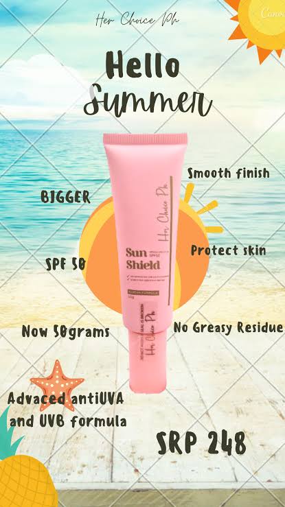 Her Choice PH Sunshield SPF50 50ml - SALE ‼️ JULY 2026 EXPIRY‼️