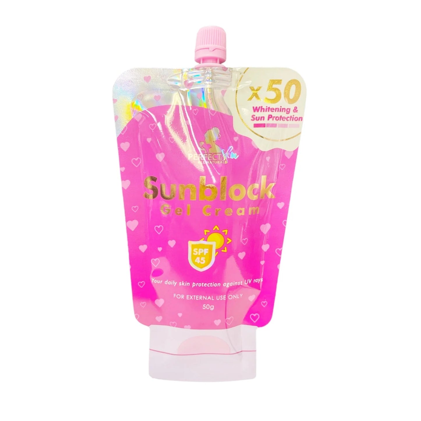 Perfect Skin All Naturals Sunblock Gel Cream SPF 45 50g