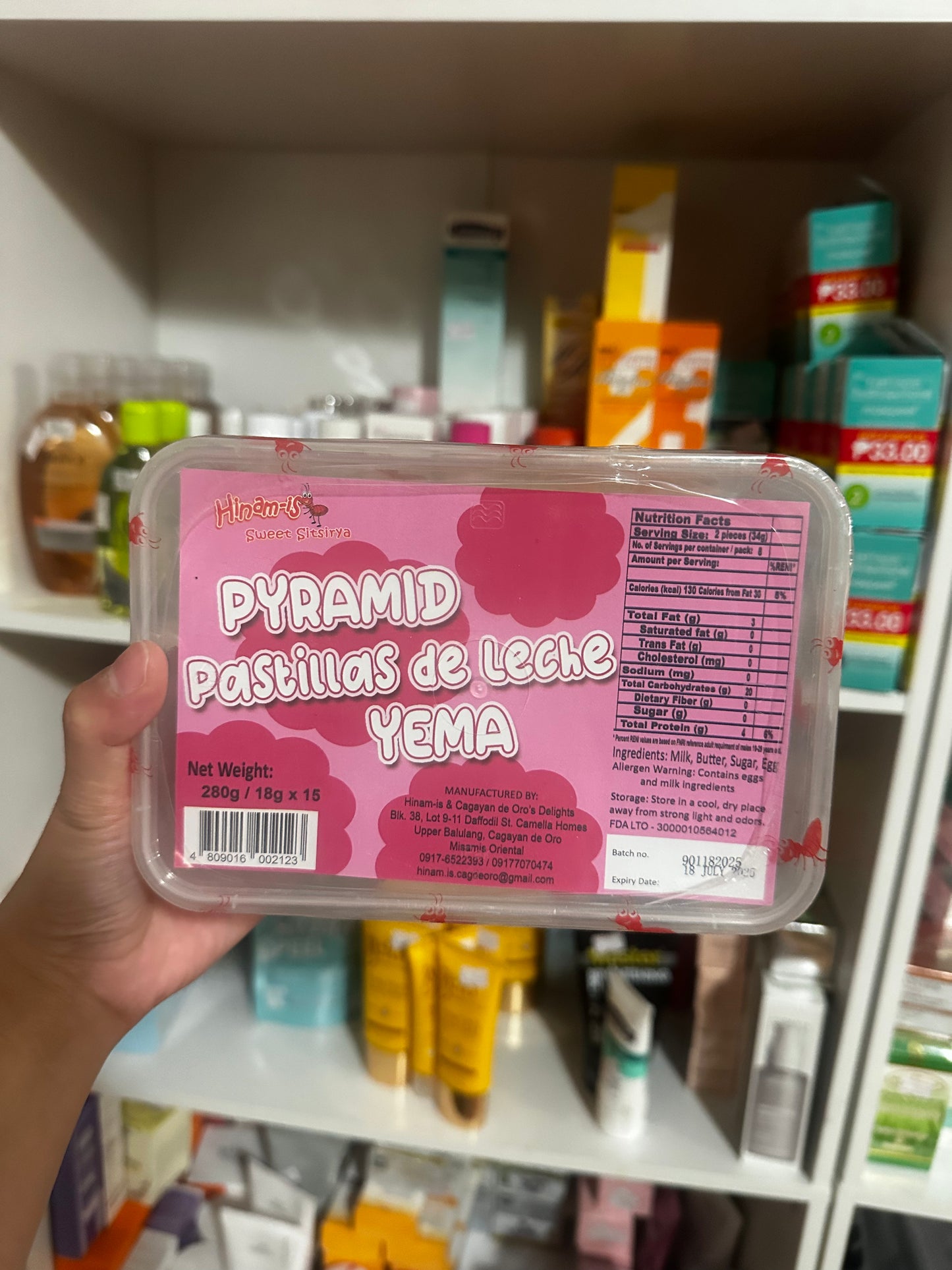 Hinam-is PYRAMID Pastillas de Leche Yema 18gX15