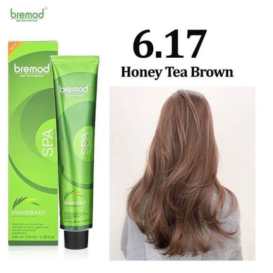 Bremod 6.17 Honey Tea Brown Hair Color Dye Cream 100ml & 9% or 12% Oxidizer