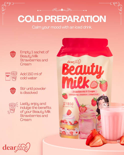 Dear Face Beauty Milk Strawberries & Cream 10s