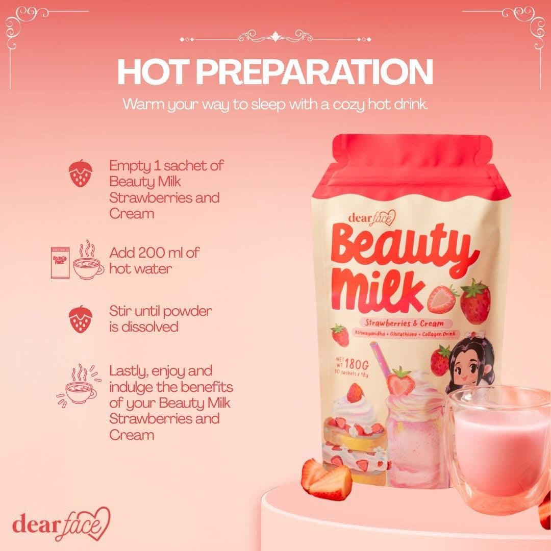 Dear Face Beauty Milk Strawberries & Cream 10s