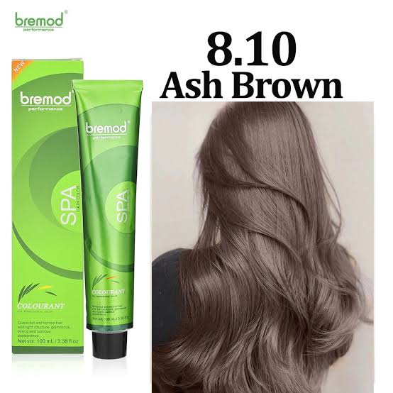 Bremod 8.10 Ash Brown Hair Color  Dye Cream 100ml & 9% or 12% Oxidizer