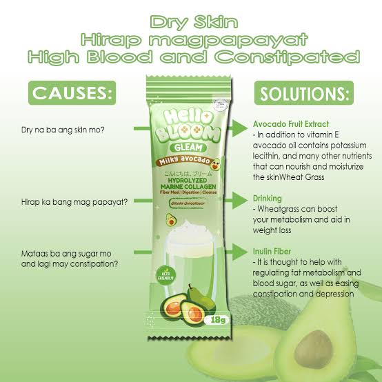 Kiray’s HOT BABE Hello Bloom Gleam Milky Avocado 10Sachets/18g