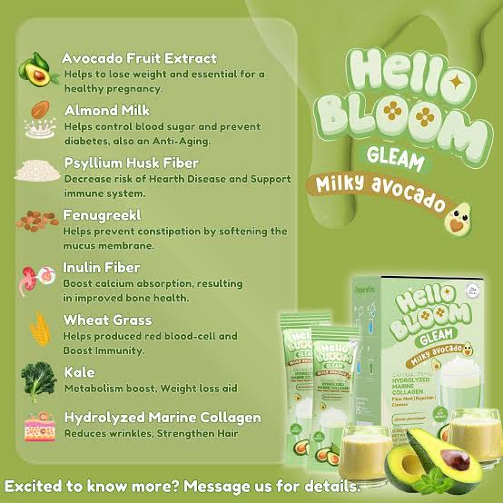 Kiray’s HOT BABE Hello Bloom Gleam Milky Avocado 10Sachets/18g