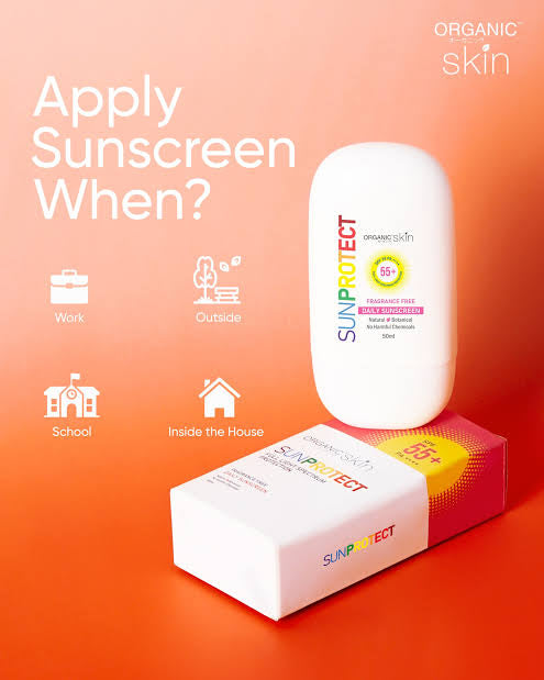 Organic Skin Japan Sun Protect Daily Sunscreen 50ml SPF 55 Sunblock All Skin Type Unscented