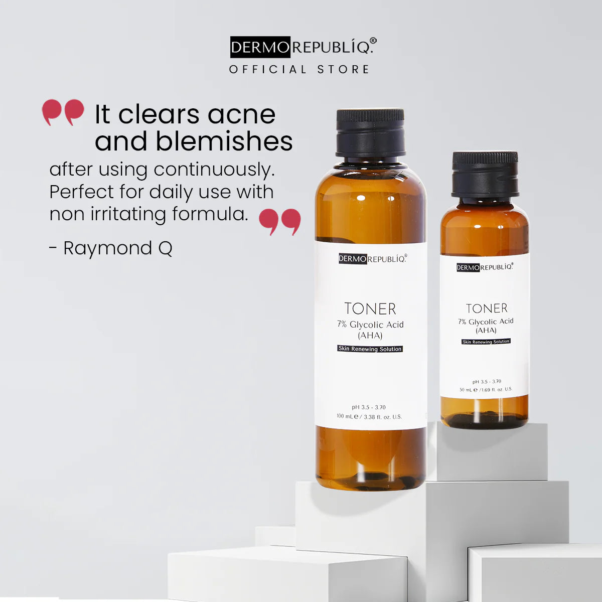 dermorepubliq 7% glycolic acid (aha) skin renewing toner - 100 ml