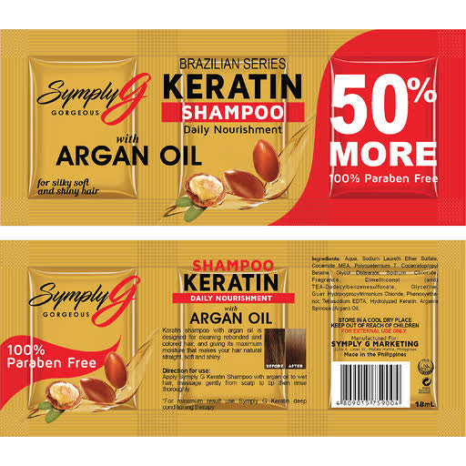 SYMPLY G SHAMPOO KERATIN Daily Nourishment with Argan Oil 18ml X 6