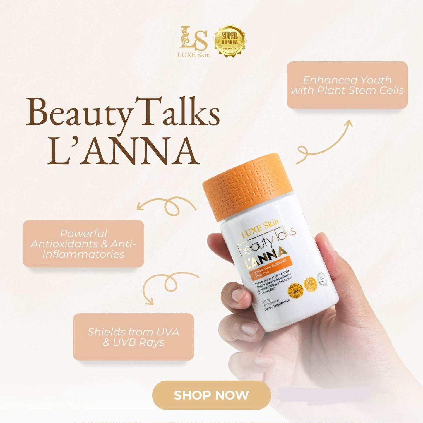 Luxe Slim - Luxe Skin Beauty Talks Lanna Premium Oral Sunblock + Stemcell - 60 capsules