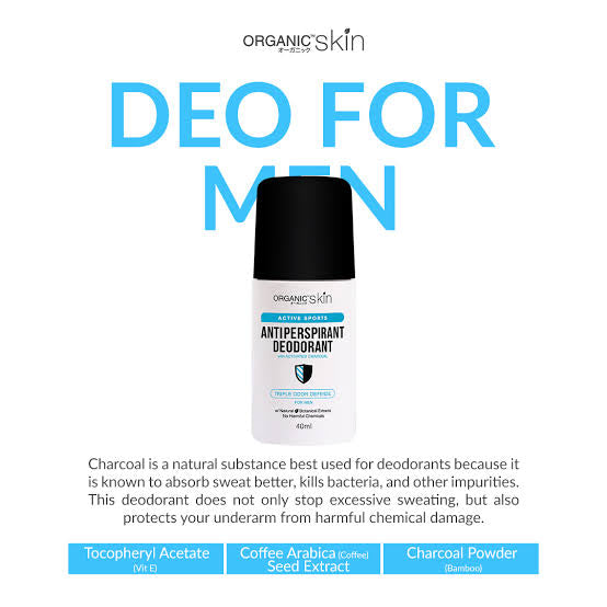 Organic Skin Japan Anti-Perspirant Deodorant For Men 40ml Underarm Whitening Deo RollOn