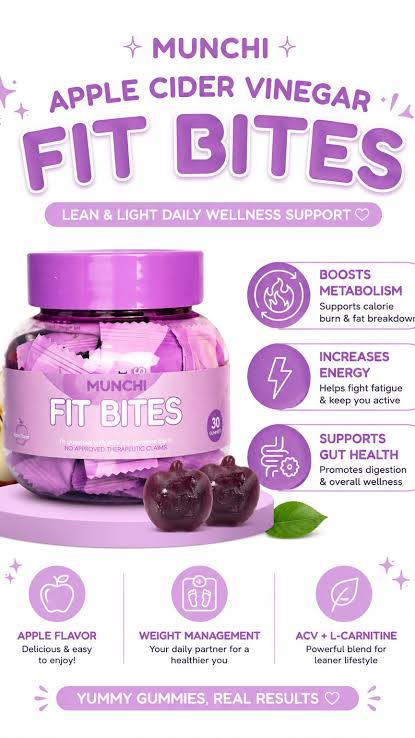 MUNCHI APPLE CIDER VINEGAR FIT BITES 30 GUMMIES