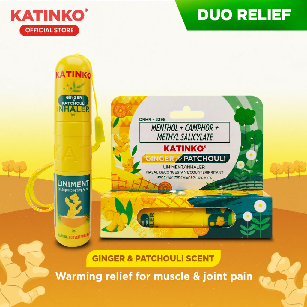 Katinko Duo Relief Ginger & Patchouli β Roll-On Liniment + Inhaler