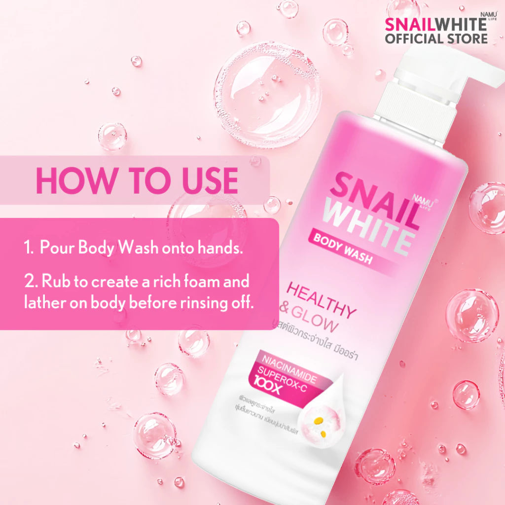 NAMU SNAILWHITE HEALTHY & GLOW BODY WASH 500ML