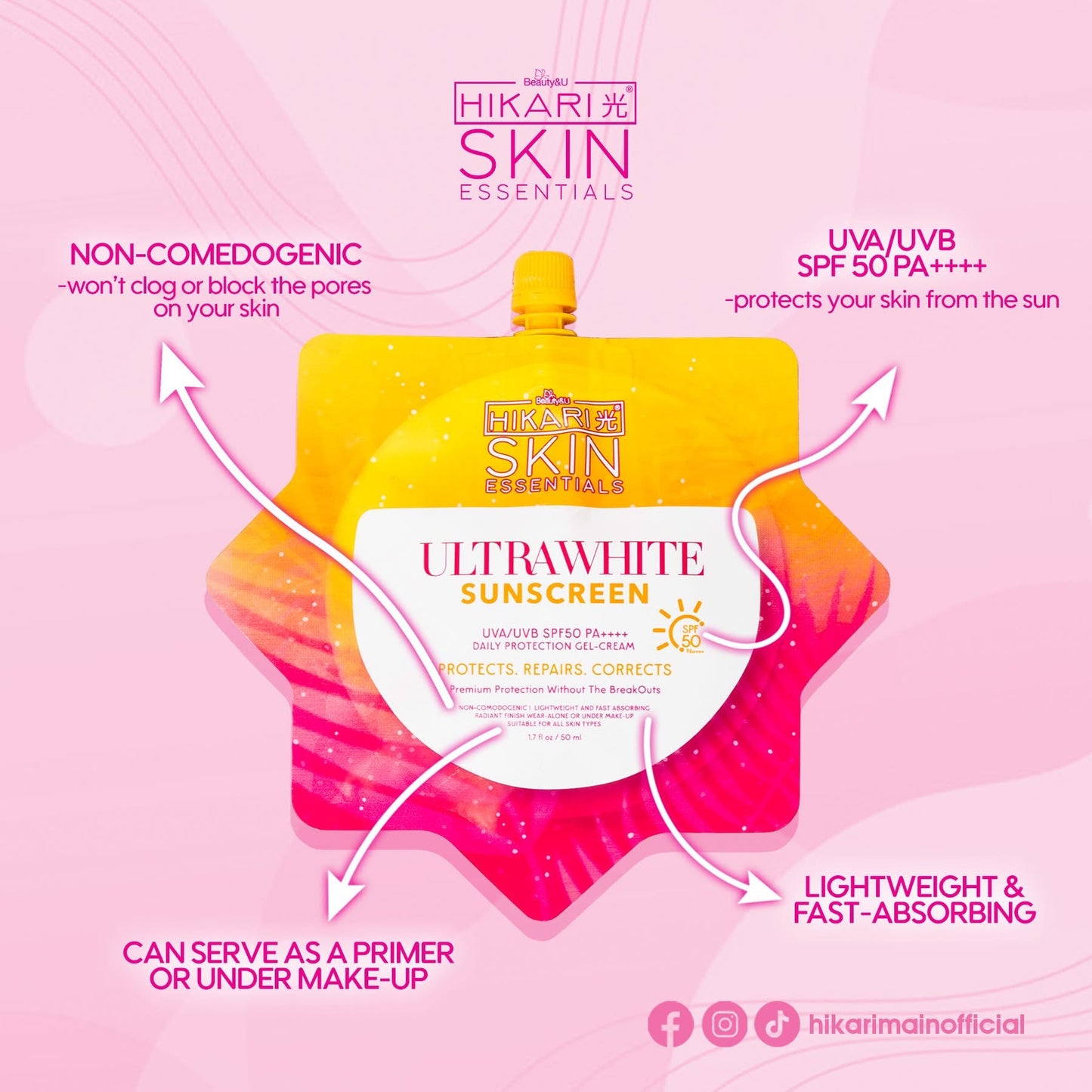 Hikari Ultra White Sunscreen 50ml UVA/UVB SPF50 PA++++