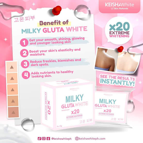 SVMY Skin Naturals MILKY GLUTAWHITE SOAP x20 Extreme Whitening SCAR FADER & DARK SPOT LIGHTENER 70g - SOLD PER PIECE