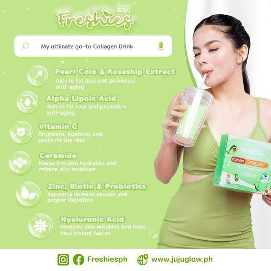 Freshies Avocado Milk (Collagen Drink) by Juju Glow - 10 sachets