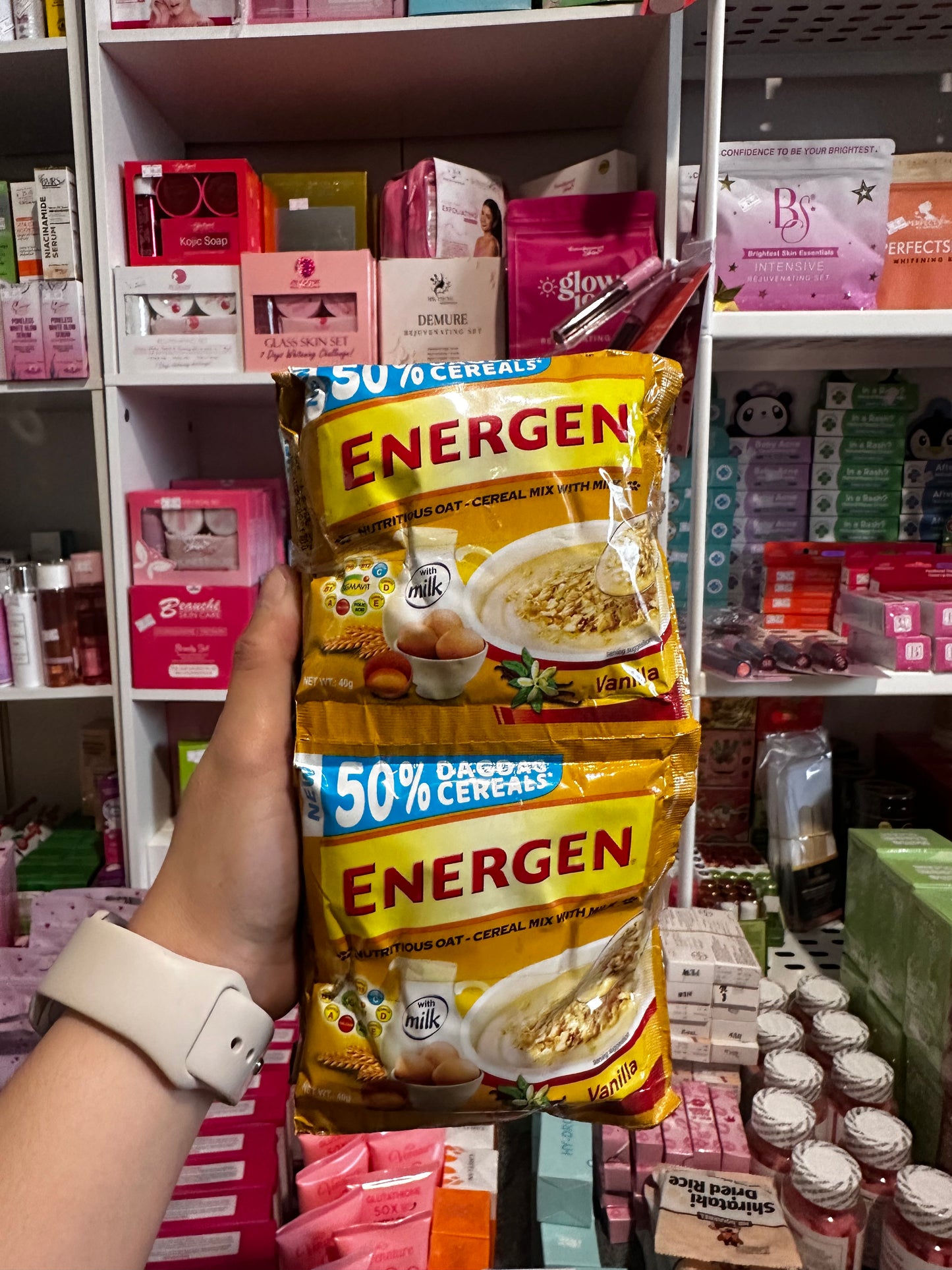 ENERGEN Nutritious Oat Cereal Mix With Milk Vanilla 40gx10